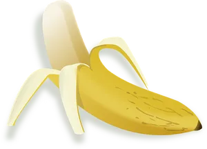 A Banana With A Peeled Skin PNG Image