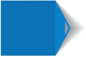 A Blue Square With White Corner PNG Image