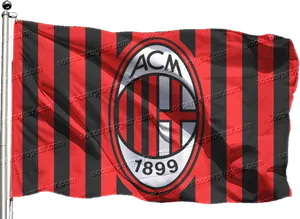 A C Milan Flag Waving PNG Image