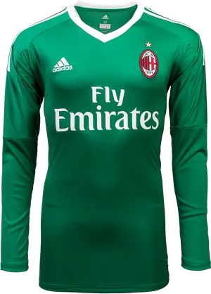 A C Milan Fly Emirates Green Jersey PNG Image