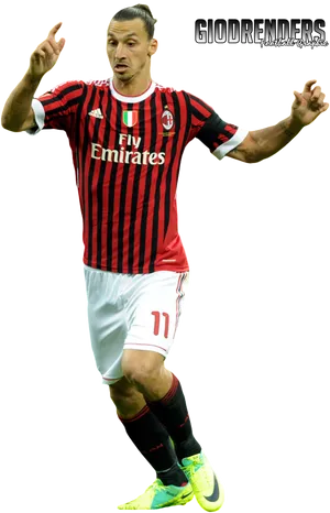 A C Milan Playerin Action Pose PNG Image