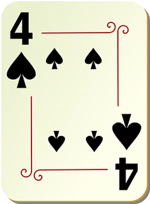 A Card With A Four Of Spades PNG Image