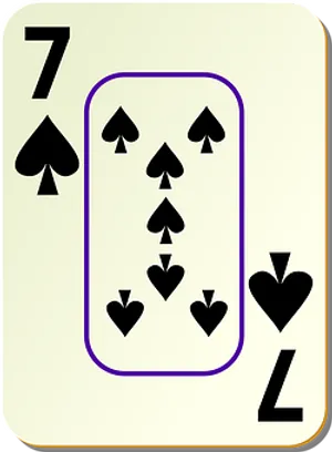 A Card With Seven Of Spades PNG Image