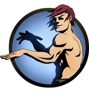 A Cartoon Of A Man With His Arms Out PNG Image