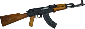 A K47 Assault Rifle Black Background PNG Image