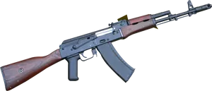 A K47 Assault Rifle Isolated PNG Image