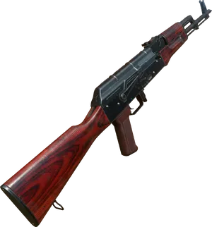 A K47 Assault Rifle Isolated PNG Image