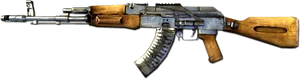 A K47 Assault Rifle Profile PNG Image