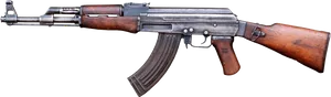 A K47 Assault Rifle Profile PNG Image