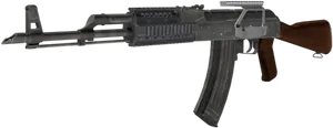 A K47 Assault Rifle Profile PNG Image