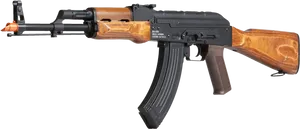 A K47 Assault Rifle Profile PNG Image