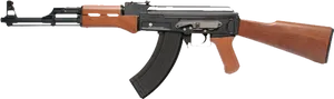 A K47 Assault Rifle Profile PNG Image