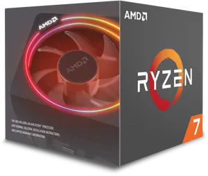 A M D Ryzen7 Processor Box PNG Image