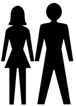 A Man And Woman Silhouettes PNG Image