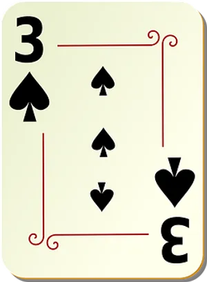 A Playing Card With A Number Of Spades And Three PNG Image