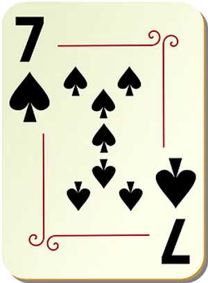 A Playing Card With Seven Of Spades PNG Image