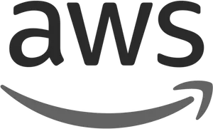 A W S Logo Black Background PNG Image