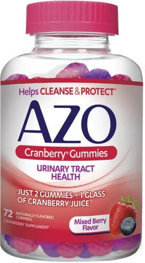 A Z O Cranberry Gummies Urinary Health Supplement PNG Image