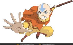 Aang_ Action_ Pose_ Avatar PNG Image