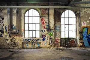 Abandoned_ Building_ Graffiti_ Arches.jpg PNG