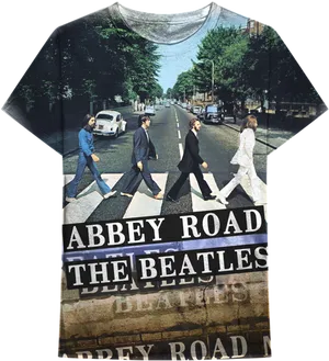 Abbey Road Beatles T Shirt Design PNG Image