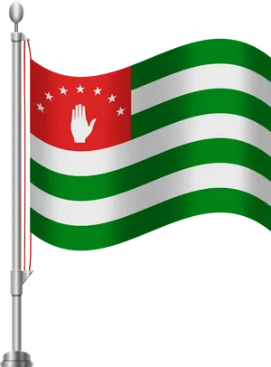 Abkhazia Flagon Pole PNG Image