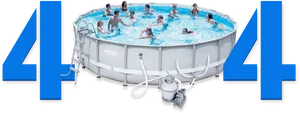 Above Ground Pool Summer Fun PNG Image