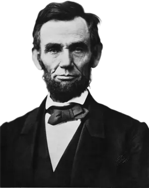 Abraham Lincoln Portrait Blackand White PNG Image