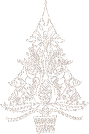 Abstract Beaded Christmas Tree Design PNG Image