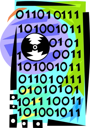 Abstract Binary Code Design PNG Image