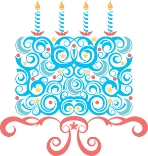 Abstract Birthday Cake Design PNG Image