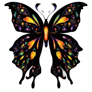 Abstract Black Butterfly Png Qvd PNG Image