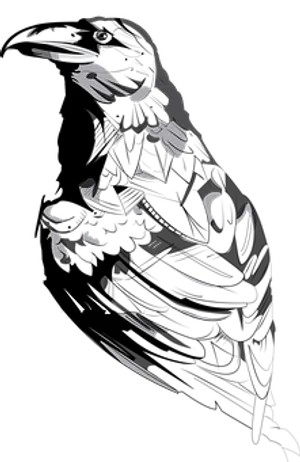 Abstract Black Crow Art PNG Image