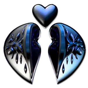 Abstract Black Hearts Png Mkm PNG Image