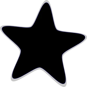 Abstract Black Starwith Blue Outline PNG Image