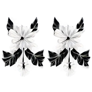 Abstract Black White Flowers Png Cfg PNG Image