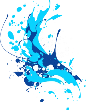 Abstract_ Blue_and_ White_ Paint_ Splash PNG Image