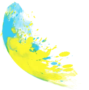 Abstract_ Blue_and_ Yellow_ Splash_ Art PNG Image