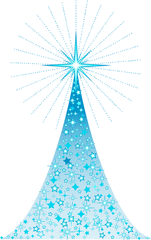 Abstract Blue Christmas Tree Design PNG Image