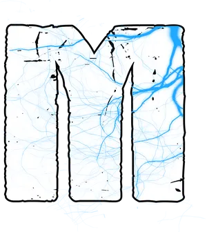 Abstract_ Blue_ Ink_ Letter_ M PNG Image