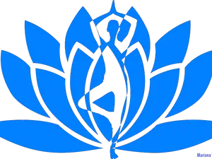 Abstract Blue Lotus Graphic PNG Image