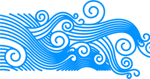 Abstract Blue Ocean Waves Graphic PNG Image