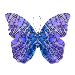 Abstract Blue Purple Butterfly Art PNG Image