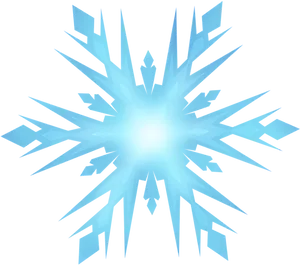 Abstract Blue Snowflake Design PNG Image