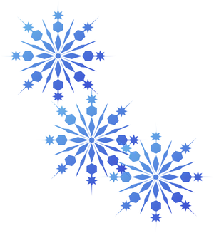 Abstract Blue Snowflakes Design PNG Image