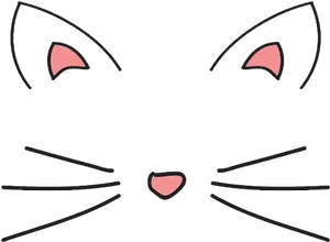 Abstract Cat Face Outline PNG Image