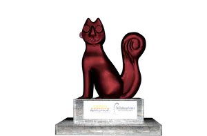 Abstract Cat Sculpture Award PNG Image