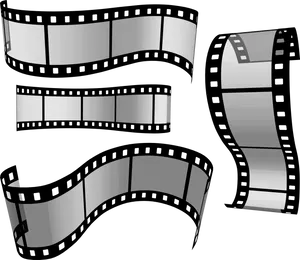 Abstract Cinema Film Strips PNG Image