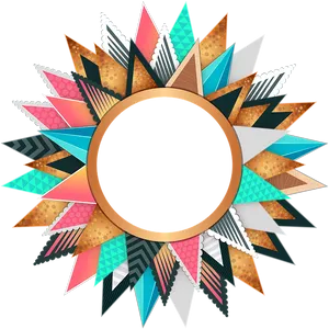 Abstract Circular Design Frame PNG Image