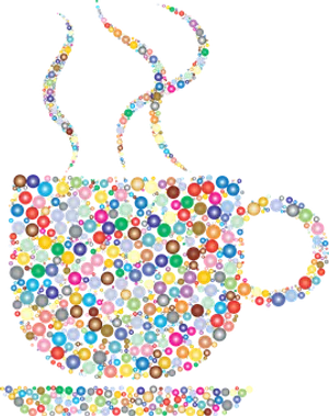 Abstract Coffee Cup Mosaic PNG